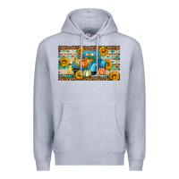 Heather Grey Fall truck sunflowers Premium Hoodie - Artiststas
