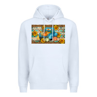 White Fall truck sunflowers Premium Hoodie - Artiststas