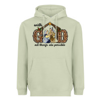 Matcha With God All Things Are Possible Heavyweight Hoodie - RanaPortraitStore