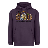 Plum With God All Things Are Possible Heavyweight Hoodie - RanaPortraitStore