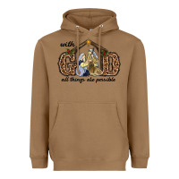 Toasted Coconut With God All Things Are Possible Heavyweight Hoodie - RanaPortraitStore
