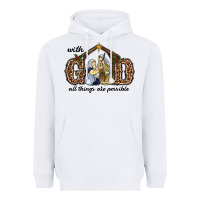 White With God All Things Are Possible Heavyweight Hoodie - RanaPortraitStore