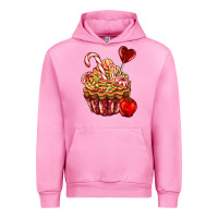 Fuchsia Pink Christmas candy cupcake Urban Hoodie - AdoDesignShop