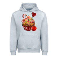 Heather Grey Christmas candy cupcake Urban Hoodie - AdoDesignShop