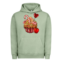 Pigment Oil Green Christmas candy cupcake Urban Hoodie - AdoDesignShop