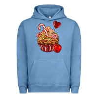 Pigment Pebble Blue Christmas candy cupcake Urban Hoodie - AdoDesignShop