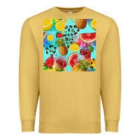 Antique Gold fruits tie dye seamless pattern Premium Sweatshirt - Zillion Design Studio