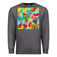 Charcoal Heather fruits tie dye seamless pattern Premium Sweatshirt - Zillion Design Studio