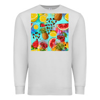 Dove Grey fruits tie dye seamless pattern Premium Sweatshirt - Zillion Design Studio