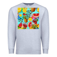 Heather Grey fruits tie dye seamless pattern Premium Sweatshirt - Zillion Design Studio