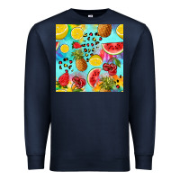 Navy fruits tie dye seamless pattern Premium Sweatshirt - Zillion Design Studio