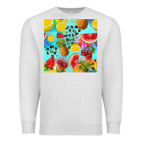 Oatmeal Heather fruits tie dye seamless pattern Premium Sweatshirt - Zillion Design Studio