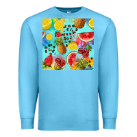 Ocean Blue fruits tie dye seamless pattern Premium Sweatshirt - Zillion Design Studio
