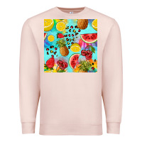Pale Pink fruits tie dye seamless pattern Premium Sweatshirt - Zillion Design Studio
