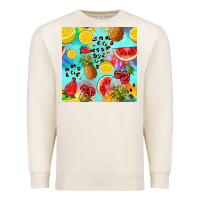 Sandshell fruits tie dye seamless pattern Premium Sweatshirt - Zillion Design Studio