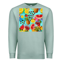 Seafoam fruits tie dye seamless pattern Premium Sweatshirt - Zillion Design Studio