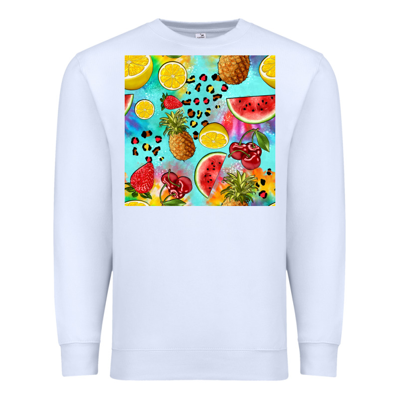 Fruits Tie Dye Seamless Pattern Premium Sweatshirt by Zillion Design Studio | Teevron