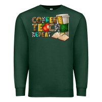 Sports Green coffee teach repeat Premium Sweatshirt - texasbilliewilder