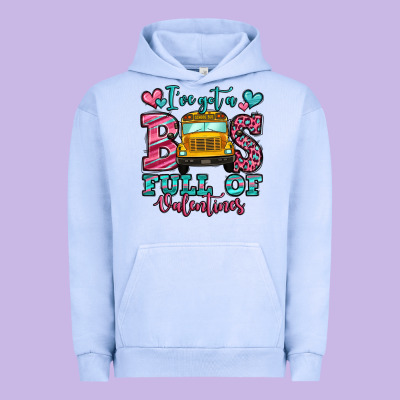I've Got A Bus Full Of Valentines School Bus Urban Hoodie Designed By Jasminsmagicworld