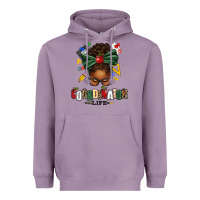 Lavender educational coordinator life afro messy bun Heavyweight Hoodie - texasbilliewilder