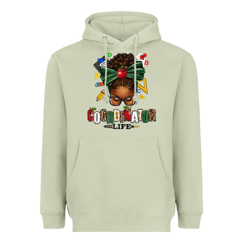 Educational Coordinator Life Afro Messy Bun Heavyweight Hoodie by texasbilliewilder | Teevron