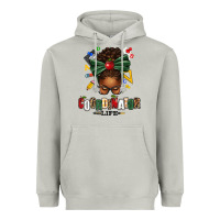 Moon Dust educational coordinator life afro messy bun Heavyweight Hoodie - texasbilliewilder