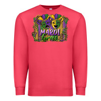 Cardinal mardi gras mask with leopard background Premium Sweatshirt - RanaPortraitStore