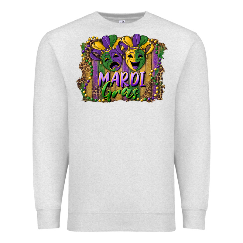 Mardi Gras Mask With Leopard Background Premium Sweatshirt by RanaPortraitStore | Teevron
