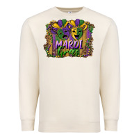 Sandshell mardi gras mask with leopard background Premium Sweatshirt - RanaPortraitStore