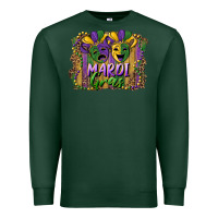 Sports Green mardi gras mask with leopard background Premium Sweatshirt - RanaPortraitStore