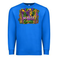 True Royal mardi gras mask with leopard background Premium Sweatshirt - RanaPortraitStore
