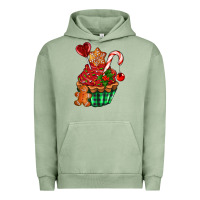 Pigment Oil Green christmas cupcake Urban Hoodie - AdoDesignShop