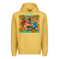 Antique Gold Farm life fall barn and truck Premium Hoodie - Artiststas
