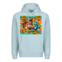 Blue Mist Farm life fall barn and truck Premium Hoodie - Artiststas