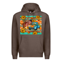 Coffee Farm life fall barn and truck Premium Hoodie - Artiststas