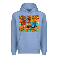 Colony Blue Farm life fall barn and truck Premium Hoodie - Artiststas