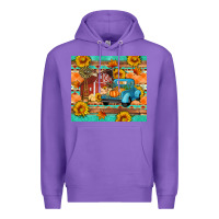 Purple Farm life fall barn and truck Premium Hoodie - Artiststas