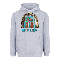 Heather Grey He Is Risen Heavyweight Hoodie - RanaPortraitStore