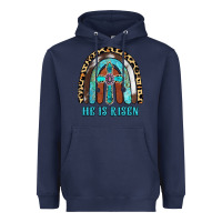 Navy He Is Risen Heavyweight Hoodie - RanaPortraitStore