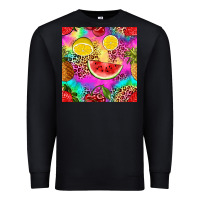 Black fruits leopard tie dye seamless pattern Premium Sweatshirt - Zillion Design Studio