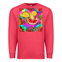 Cardinal fruits leopard tie dye seamless pattern Premium Sweatshirt - Zillion Design Studio