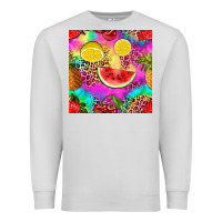 Dove Grey fruits leopard tie dye seamless pattern Premium Sweatshirt - Zillion Design Studio