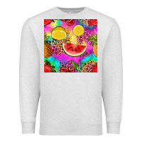 Oatmeal Heather fruits leopard tie dye seamless pattern Premium Sweatshirt - Zillion Design Studio
