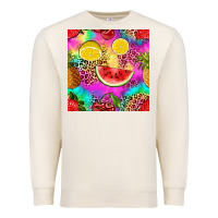 Sandshell fruits leopard tie dye seamless pattern Premium Sweatshirt - Zillion Design Studio