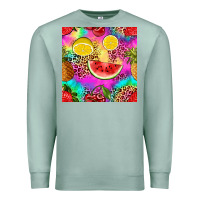 Seafoam fruits leopard tie dye seamless pattern Premium Sweatshirt - Zillion Design Studio