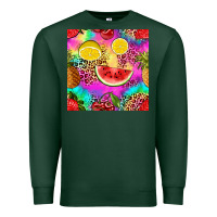 Sports Green fruits leopard tie dye seamless pattern Premium Sweatshirt - Zillion Design Studio
