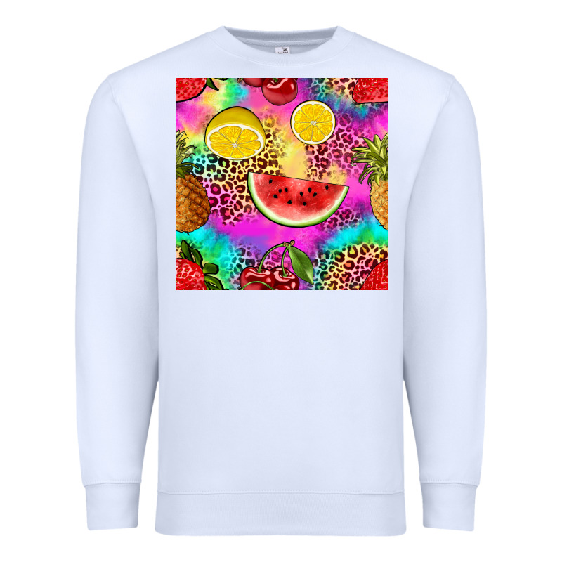 Fruits Leopard Tie Dye Seamless Pattern Premium Sweatshirt by Zillion Design Studio | Teevron