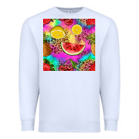 White fruits leopard tie dye seamless pattern Premium Sweatshirt - Zillion Design Studio