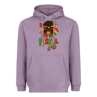 Lavender juneteenth afro messy bun postal girl Heavyweight Hoodie - texasbilliewilder