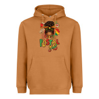 Juneteenth Afro Messy Bun Postal Girl Heavyweight Hoodie | Teevron
